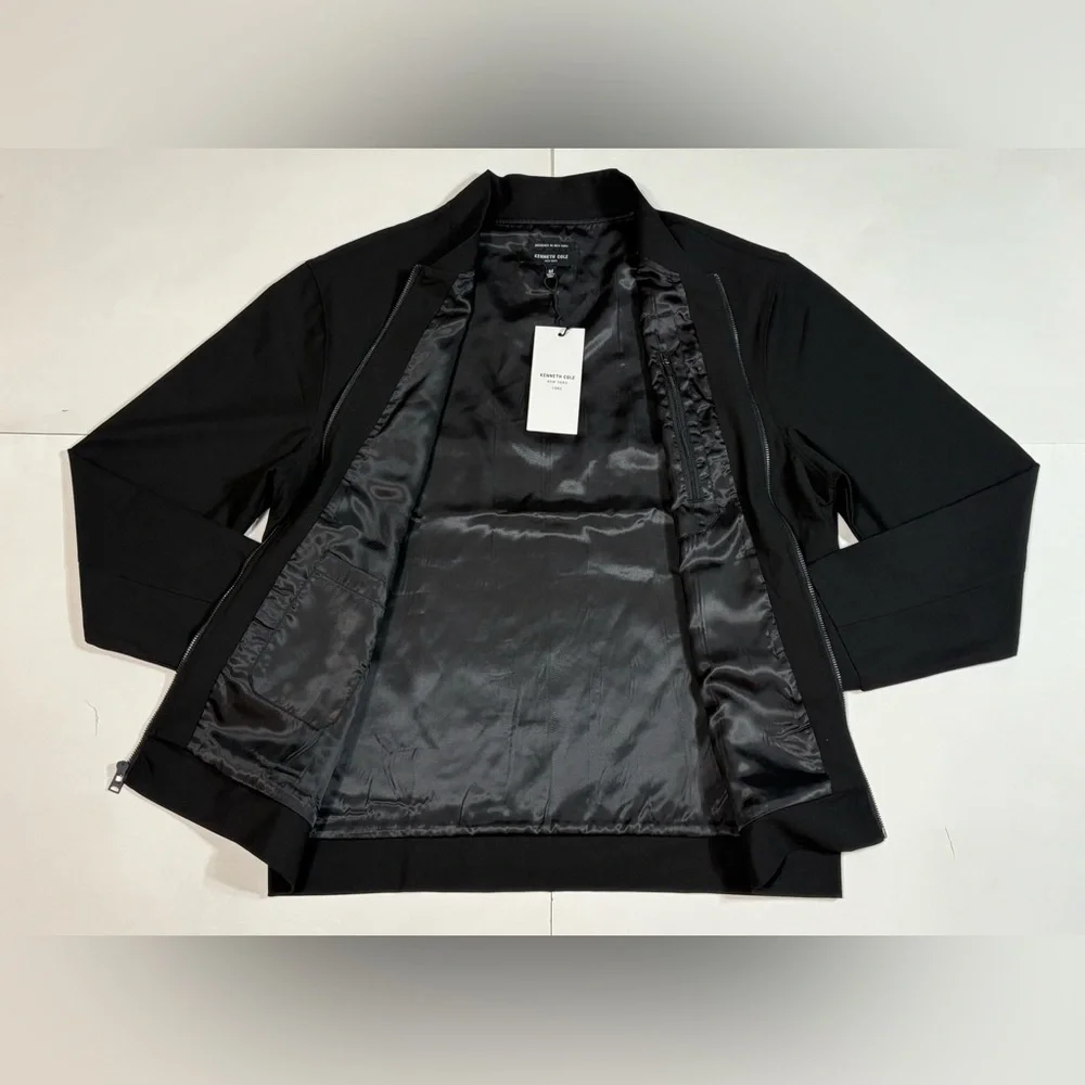 Kenneth Cole New York Men’s Full Zip Bomber Jacket KF9L48BLK black size M medium